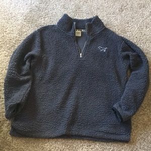 PINK dark grey Sherpa half zip